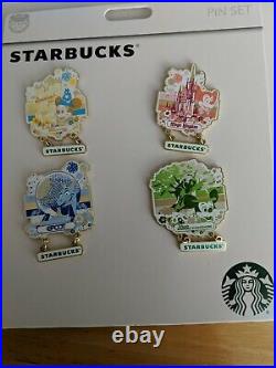 Starbucks Walt Disney World 50th Anniversary Parks Pins 8 Pin Lot