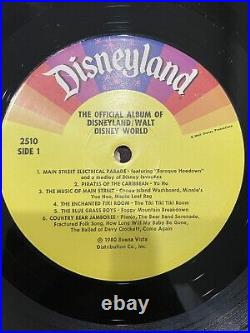 THE OFFICIAL ALBUM OF DISNEYLAND WALT DISNEY WORLD Theme Park LP