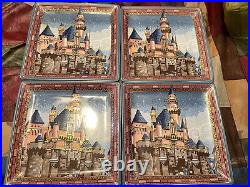 Theme Parks Disneyland & Disney World Castle Plates Jeff Granito Set of 4