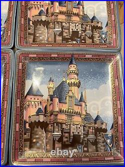 Theme Parks Disneyland & Disney World Castle Plates Jeff Granito Set of 4