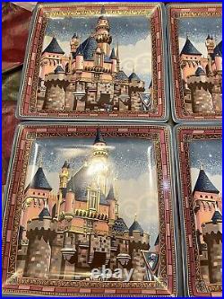 Theme Parks Disneyland & Disney World Castle Plates Jeff Granito Set of 4