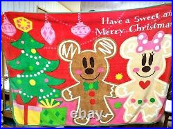 Tokyo Disney Christmas BIG Size Blanket Gingerbread Mickey Minnie 2010 Rare