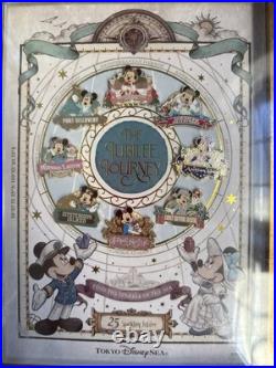 Tokyo Disney Sea 25th Anniv. Mickey Jubilee Journey Pin Badge Set 8 Theme Ports