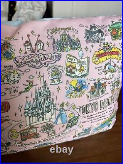 Tokyo Disneyland, Tokyo Disney Sea Theme park Map Pillow! RARE