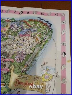 VINTAGE 1961 Disneyland Aerial Map Magic Kingdom Disney Theme Park