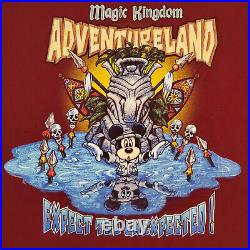 VINTAGE Walt Disney World ADVENTURELAND T Shirt L Expect the Unexpected RARE