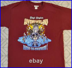 VINTAGE Walt Disney World ADVENTURELAND T Shirt L Expect the Unexpected RARE