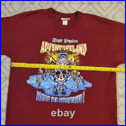 VINTAGE Walt Disney World ADVENTURELAND T Shirt L Expect the Unexpected RARE