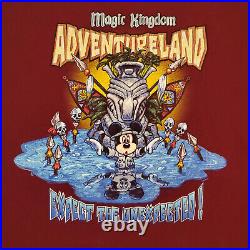 VINTAGE Walt Disney World ADVENTURELAND T Shirt L Expect the Unexpected RARE