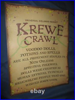 VOODOO Original Universal Studios Theme Park Prop Krewe Crawl Sign