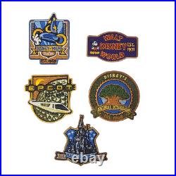VTG 1990s Disney Parks Patch Lot of 5 Iron-On WDW Epcot AK MK Hollywood Studio