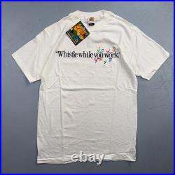 VTG 90s Disney Snow White Whistle While You Work NOS Graphic T Shirt Theme Park