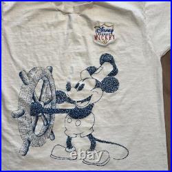 VTG 90s Mickey Mouse Disney T Shirt Size L-XL Single Stitch Tan Rare