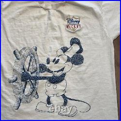 VTG 90s Mickey Mouse Disney T Shirt Size L-XL Single Stitch Tan Rare Tag
