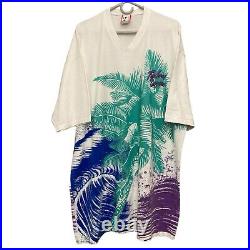 VTG Disney Typhoon Lagoon 90s Palm Tree Beach AOP T-Shirt OS Single Stitch USA