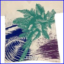 VTG Disney Typhoon Lagoon 90s Palm Tree Beach AOP T-Shirt OS Single Stitch USA