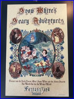 VTG Disneyland Sign Snow White's Scary Adventures Walt Disney Theme Park Land