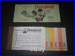 VTg 1976 PASS complete DISNEYLAND Theme Park BOOK ADULT ALL TICKET ATTACHED RARE