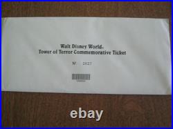 Very Rare WDW 2 1994 TwZone Tower of Terror Commemorative Tickets one unopened