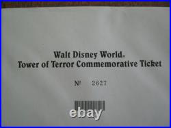 Very Rare WDW 2 1994 TwZone Tower of Terror Commemorative Tickets one unopened