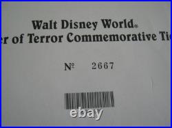 Very Rare WDW 2 1994 TwZone Tower of Terror Commemorative Tickets one unopened
