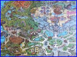 Vintage 1958 Walt Disney's DISNEYLAND USA MAP Theme Park Souvenir POSTER 30 X 45
