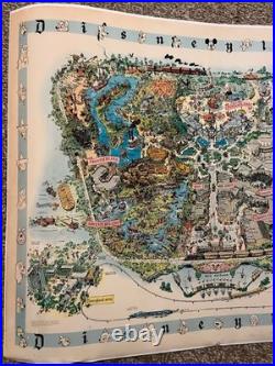 Vintage 1962 Disneyland Anaheim Large Theme Park Full Colour Map EXTREMELY RARE