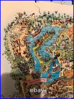 Vintage 1962 Disneyland Anaheim Large Theme Park Full Colour Map EXTREMELY RARE
