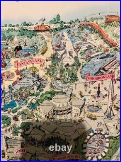 Vintage 1962 Disneyland Anaheim Large Theme Park Full Colour Map EXTREMELY RARE