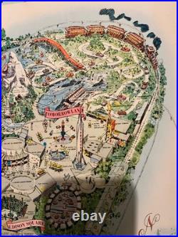 Vintage 1962 Disneyland Anaheim Large Theme Park Full Colour Map EXTREMELY RARE