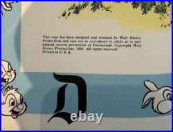 Vintage 1962 Disneyland Anaheim Large Theme Park Full Colour Map EXTREMELY RARE