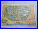 Vintage 1966 Disneyland Theme Park souvenir giant wall map 30×44