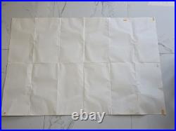Vintage 1966 Disneyland Theme Park souvenir giant wall map 30x44