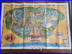 Vintage 1968 Disneyland Theme Park Map Large Size 30x45 Souvenir Walt Disney