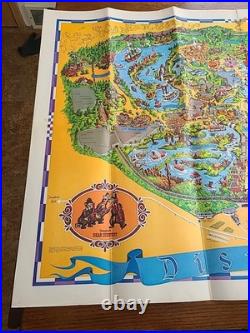 Vintage 1968 Disneyland Theme Park Map Large Size 30x45 Souvenir Walt Disney