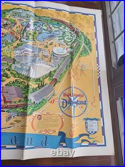 Vintage 1968 Disneyland Theme Park Map Large Size 30x45 Souvenir Walt Disney