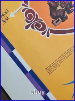 Vintage 1968 Disneyland Theme Park Map Large Size 30x45 Souvenir Walt Disney