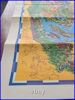 Vintage 1968 Disneyland Theme Park Map Large Size 30x45 Souvenir Walt Disney