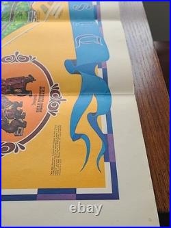 Vintage 1968 Disneyland Theme Park Map Large Size 30x45 Souvenir Walt Disney