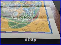 Vintage 1968 Disneyland Theme Park Map Large Size 30x45 Souvenir Walt Disney