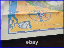 Vintage 1968 Disneyland Theme Park Map Large Size 30x45 Souvenir Walt Disney