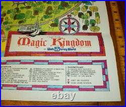 Vintage 1971 Walt Disney World Magic Kingdom Theme Park Original Souvenir Map