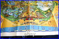 Vintage 1979 Disneyland Theme Park Souvenir Map Poster 44x30 Disney with Bag