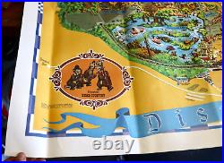 Vintage 1979 Disneyland Theme Park Souvenir Map Poster 44x30 Disney with Bag