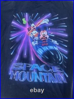 Vintage 1990's Disney Space Mountain Theme Park Ride Tee Shirt Size XXL