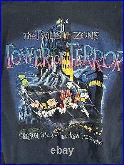 Vintage 1990s Twilight Zone Tower of Terror Hollywood Hotel Mouse T Shirt Size L