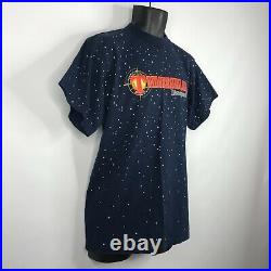 Vintage 1998 Mickey Inc Blue Disneyland Tomorrowland All Over Print T-shirt Sz M