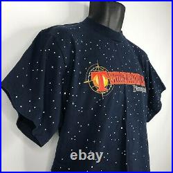 Vintage 1998 Mickey Inc Blue Disneyland Tomorrowland All Over Print T-shirt Sz M