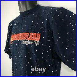 Vintage 1998 Mickey Inc Blue Disneyland Tomorrowland All Over Print T-shirt Sz M