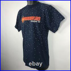 Vintage 1998 Mickey Inc Blue Disneyland Tomorrowland All Over Print T-shirt Sz M